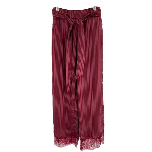 Tularosa Pants - Tularosa Wide Leg Striped Lace Details Belt Sz XS High Rise